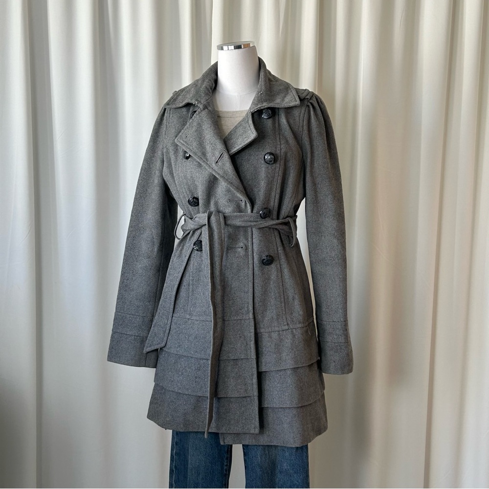 Express double-breasted Wool blend Grey Pea coat size Medium - Picture 6 of 8